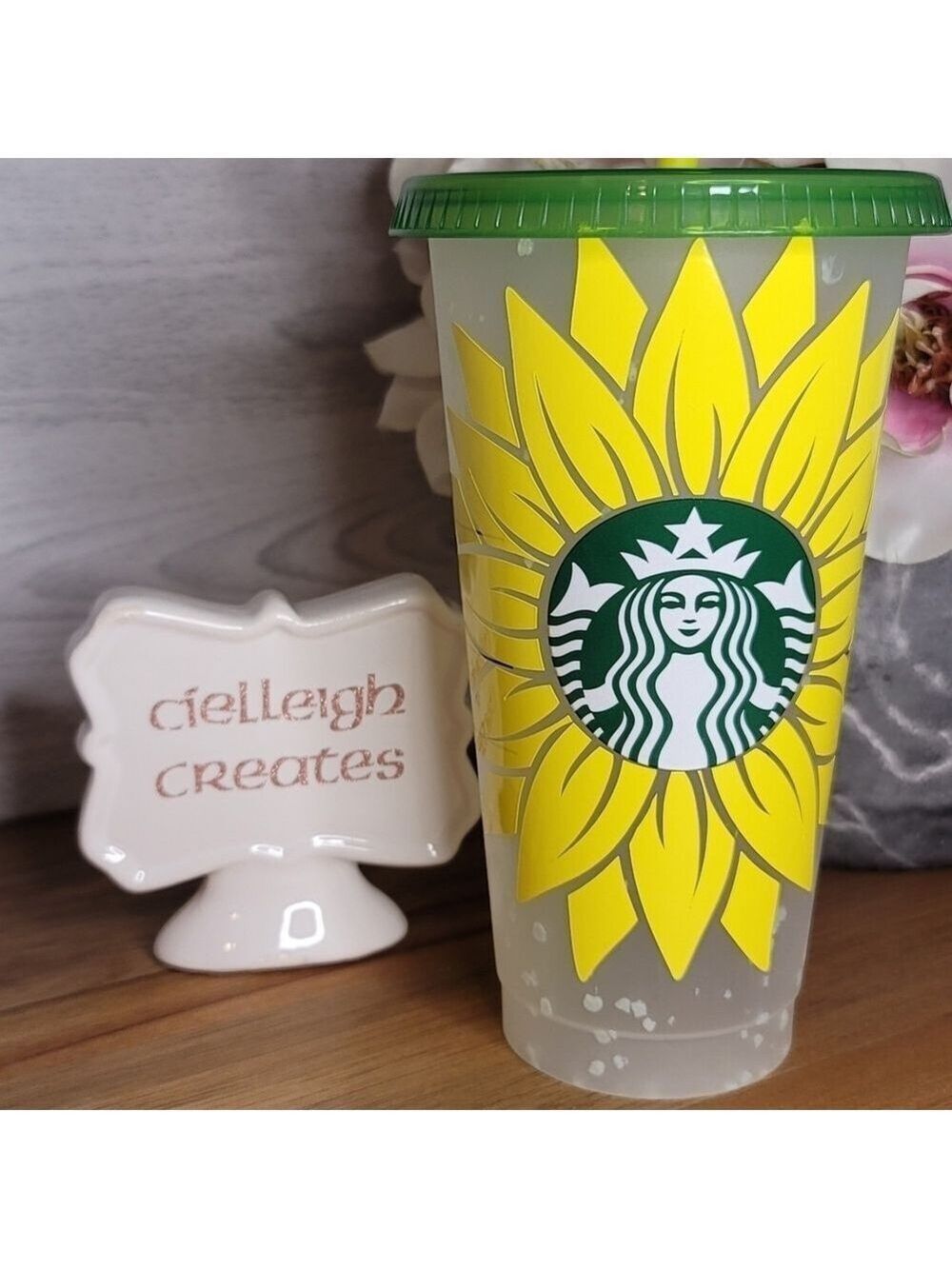 Starbucks Sunflower Colour Changing Confetti Tumbler / To Go Cup